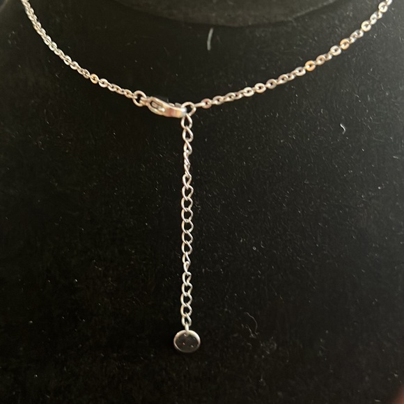 Sterling silver Floating diamonds necklace and ring. Ring size 6 - Picture 5 of 5
